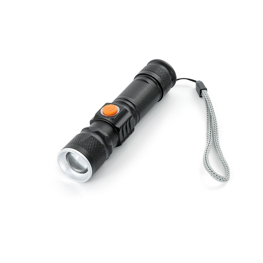 Lanterna de Metal Recarregável c/ Zoom para Brindes Personalizados