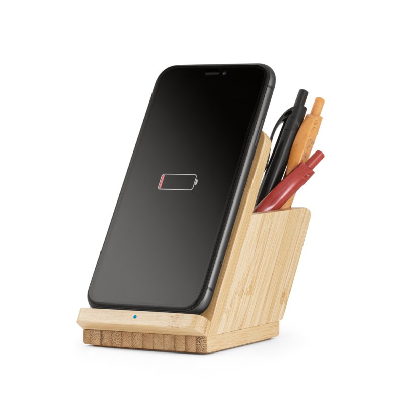 Carregador wireless em bambu Personalizado - imagem 1