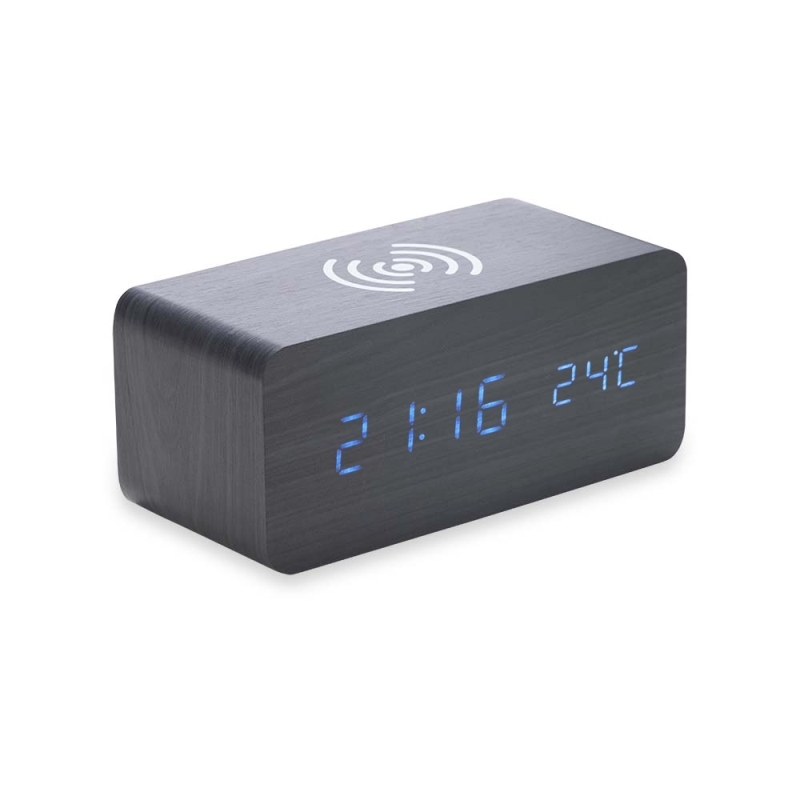 Relógio de Mesa Digital com Carregador por Indução Personalizado