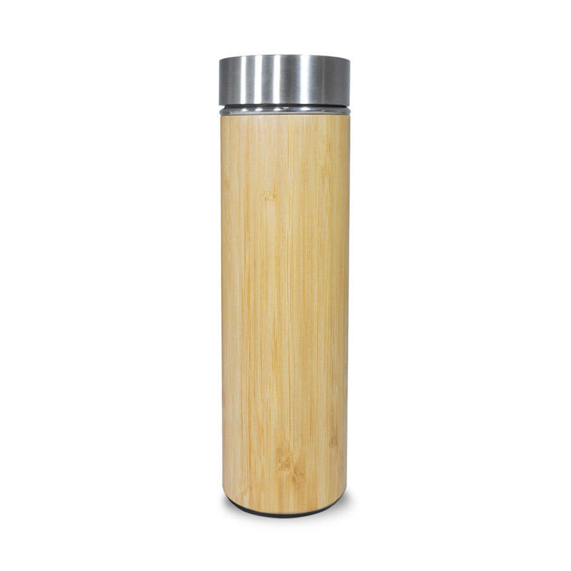 Garrafa Térmica Revestida em Bambu Personalizada - segunda imagem