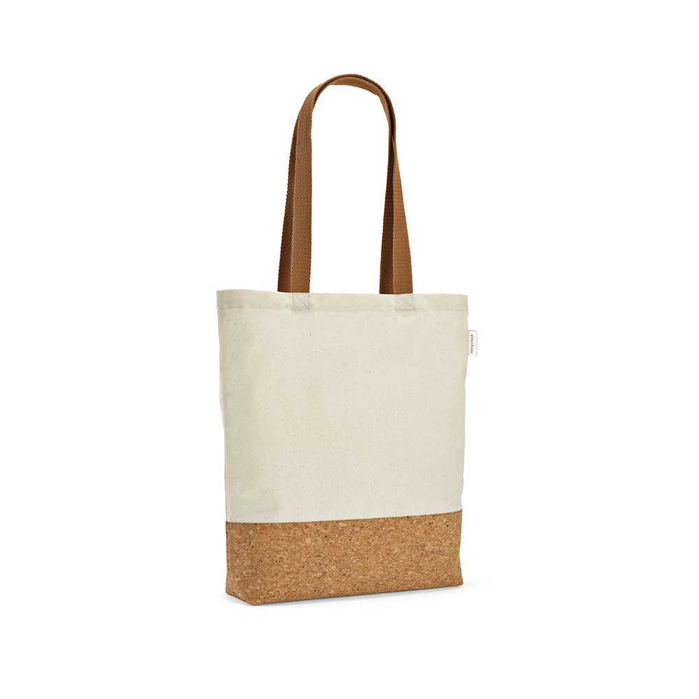 Sacola em algodão reciclado com fundo em cortiça para Personalizar