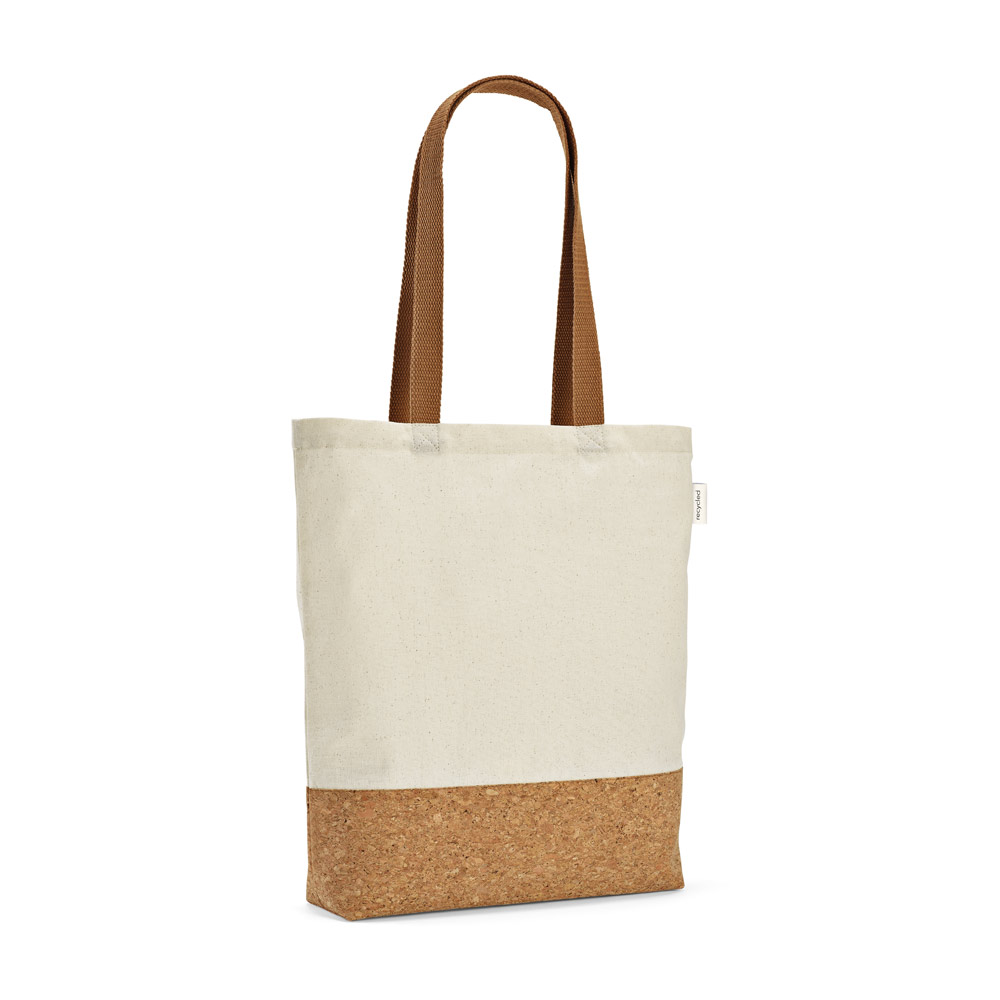 Sacola em algodão reciclado com fundo em cortiça para Personalizar - segunda imagem