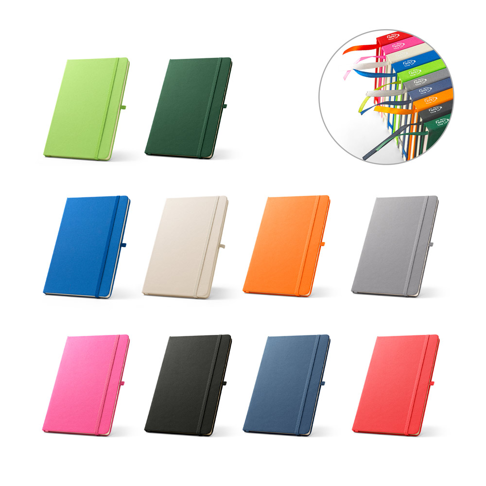 Caderno A5 de capa dura em poliéster 100% reciclado para Personalizar