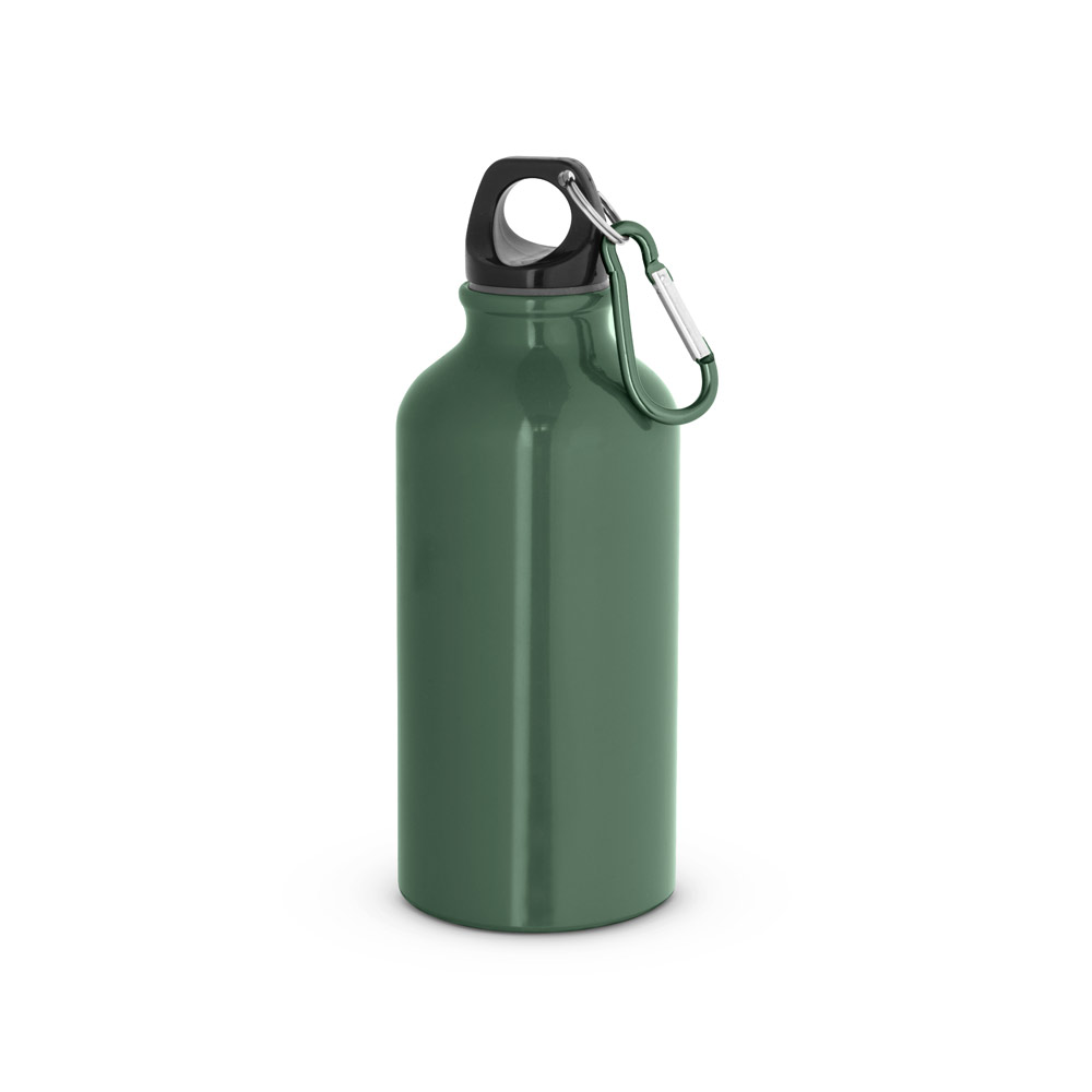 Garrafa esportiva em alumínio com mosquetão 400ml Promocional - segunda imagem