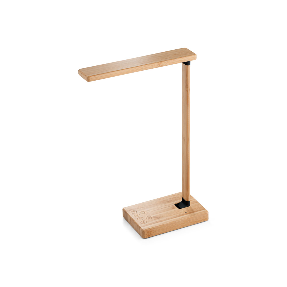 Luminária em bambu com carregador wireless Personalizado - segunda imagem