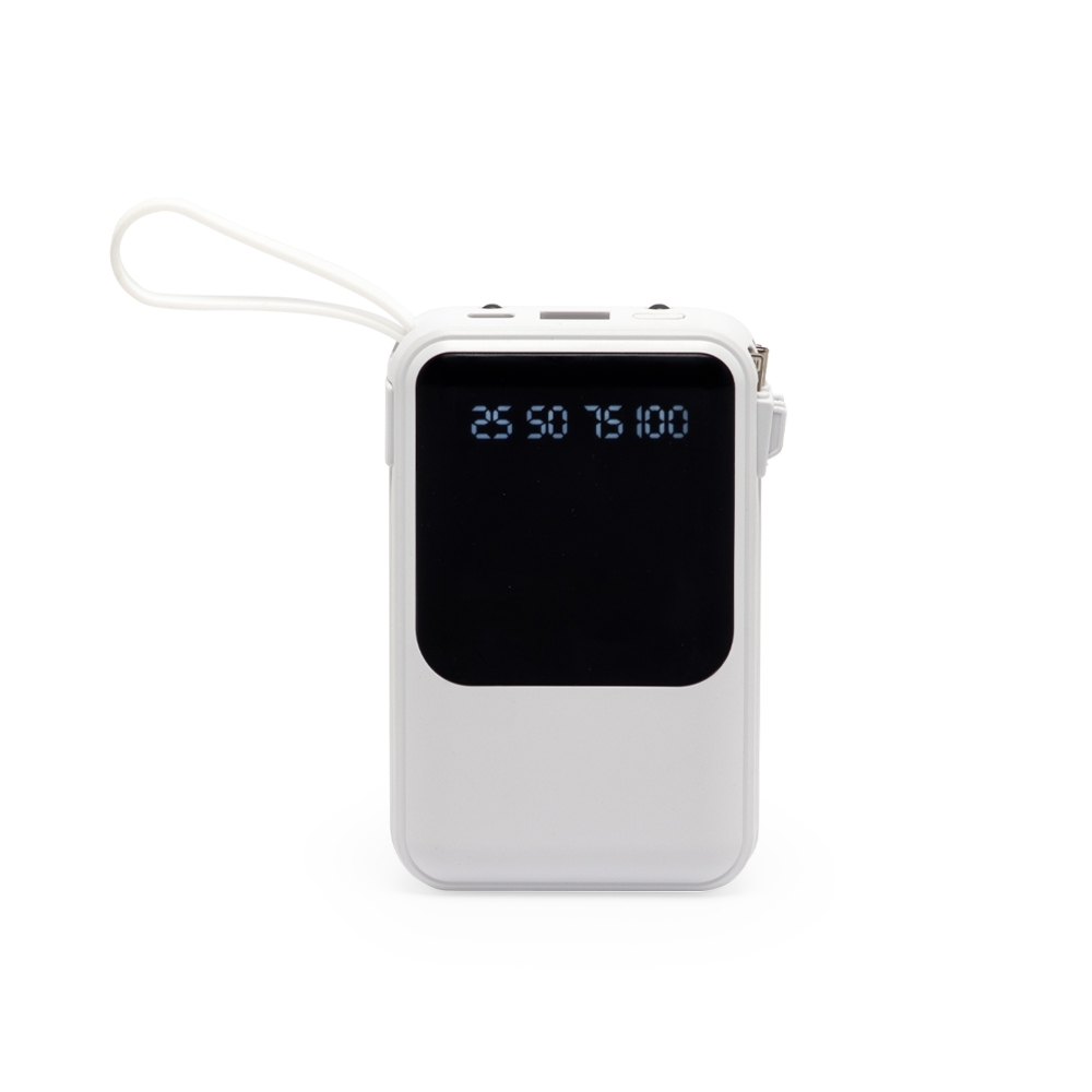 Power Bank 10.000mAh com Lanterna e Alça de Borracha Personalizado