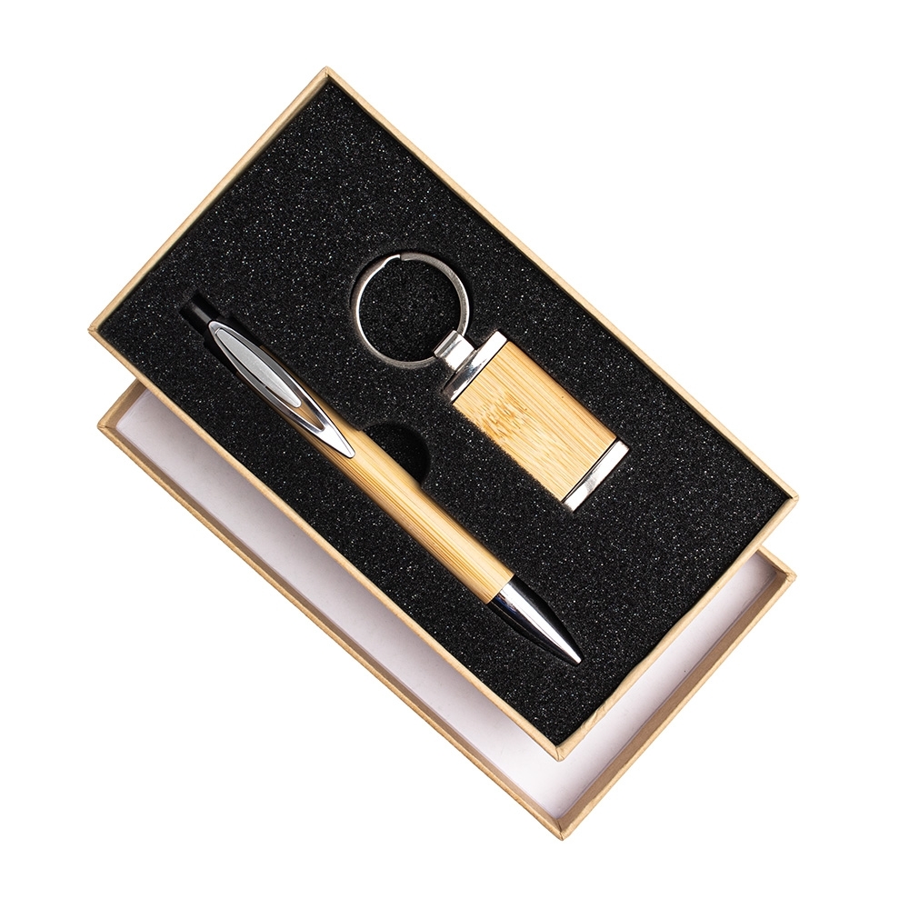 Kit Caneta e Chaveiro Bambu para Brindes - segunda imagem