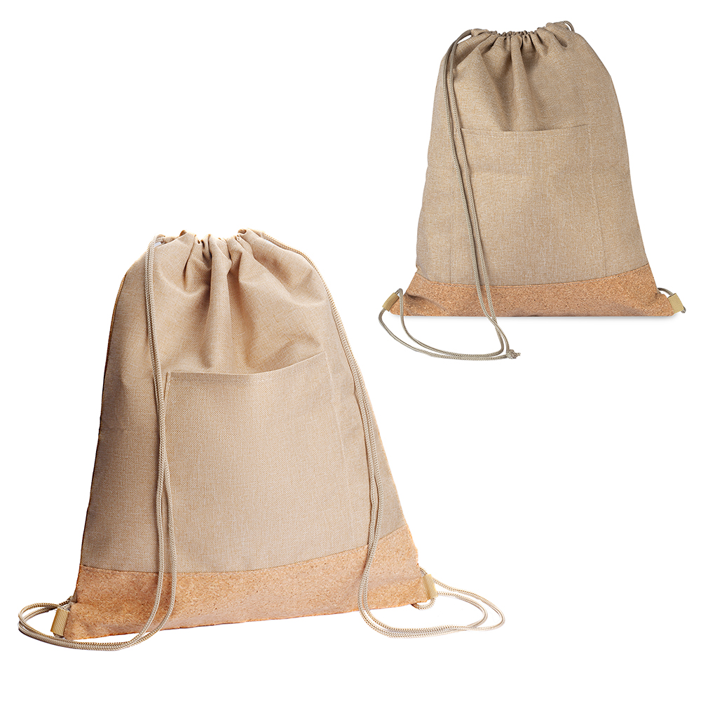 Mochila Saco em Poliéster 600D e Cortiça Personalizável