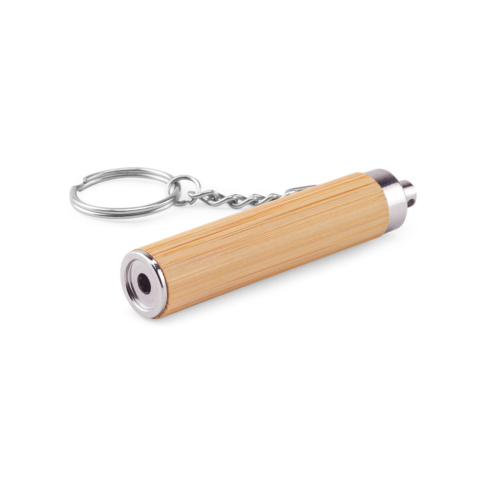 Chaveiro em Bambu com Lanterna LED - segunda imagem