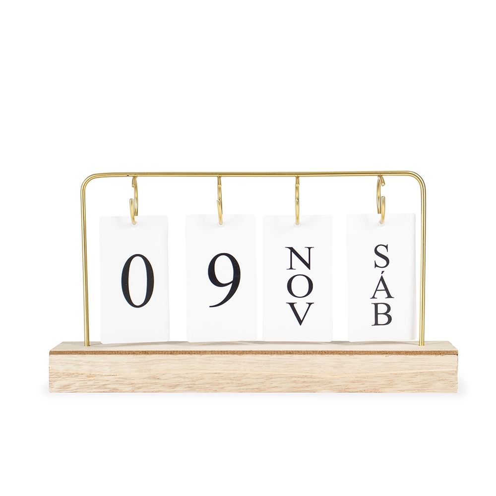Calendário Permanente MDF com Alça de Ferro Personalizado - segunda imagem