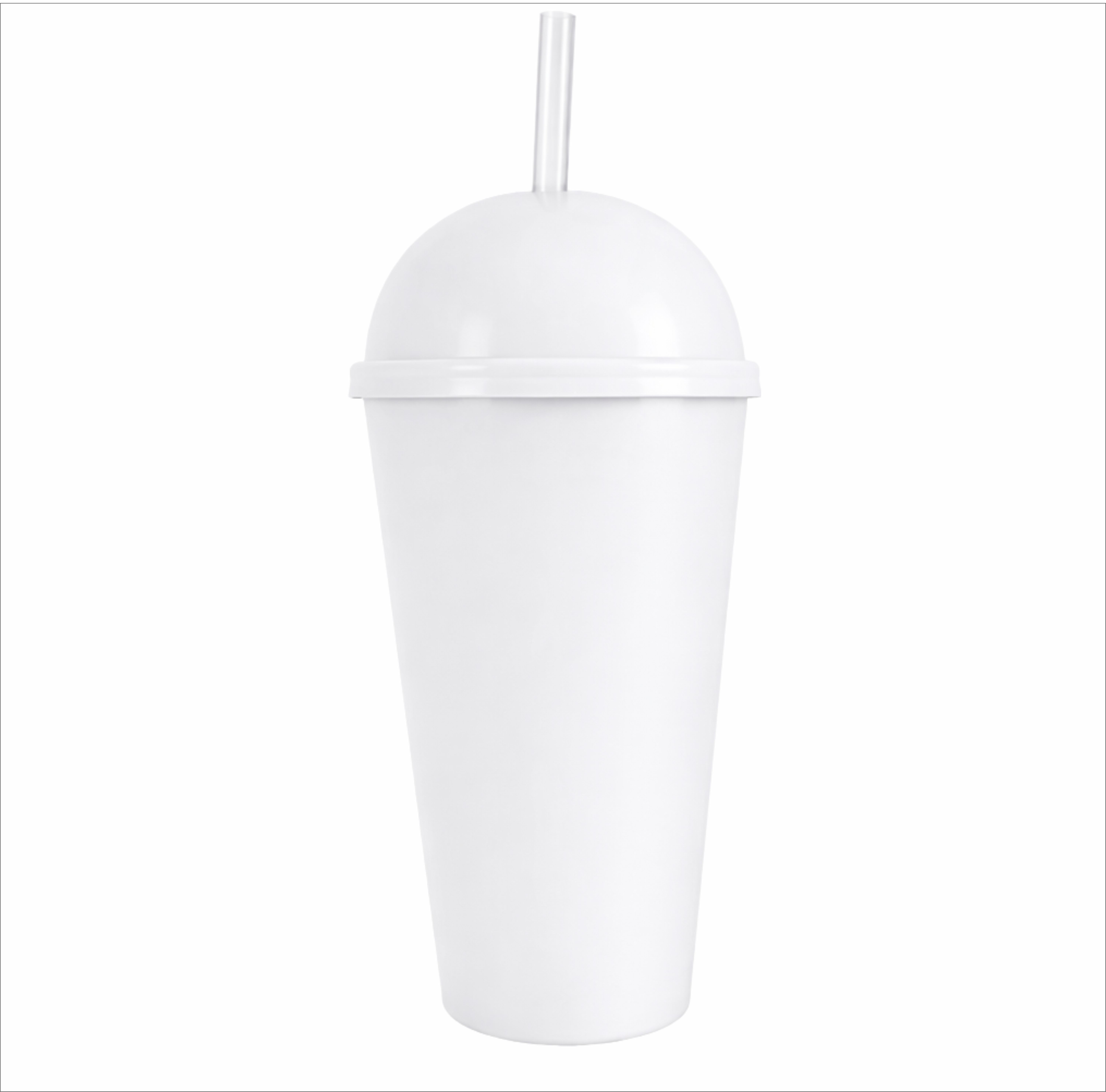 Copo Plástico com Tampa Bola e Canudo 450ml - segunda imagem