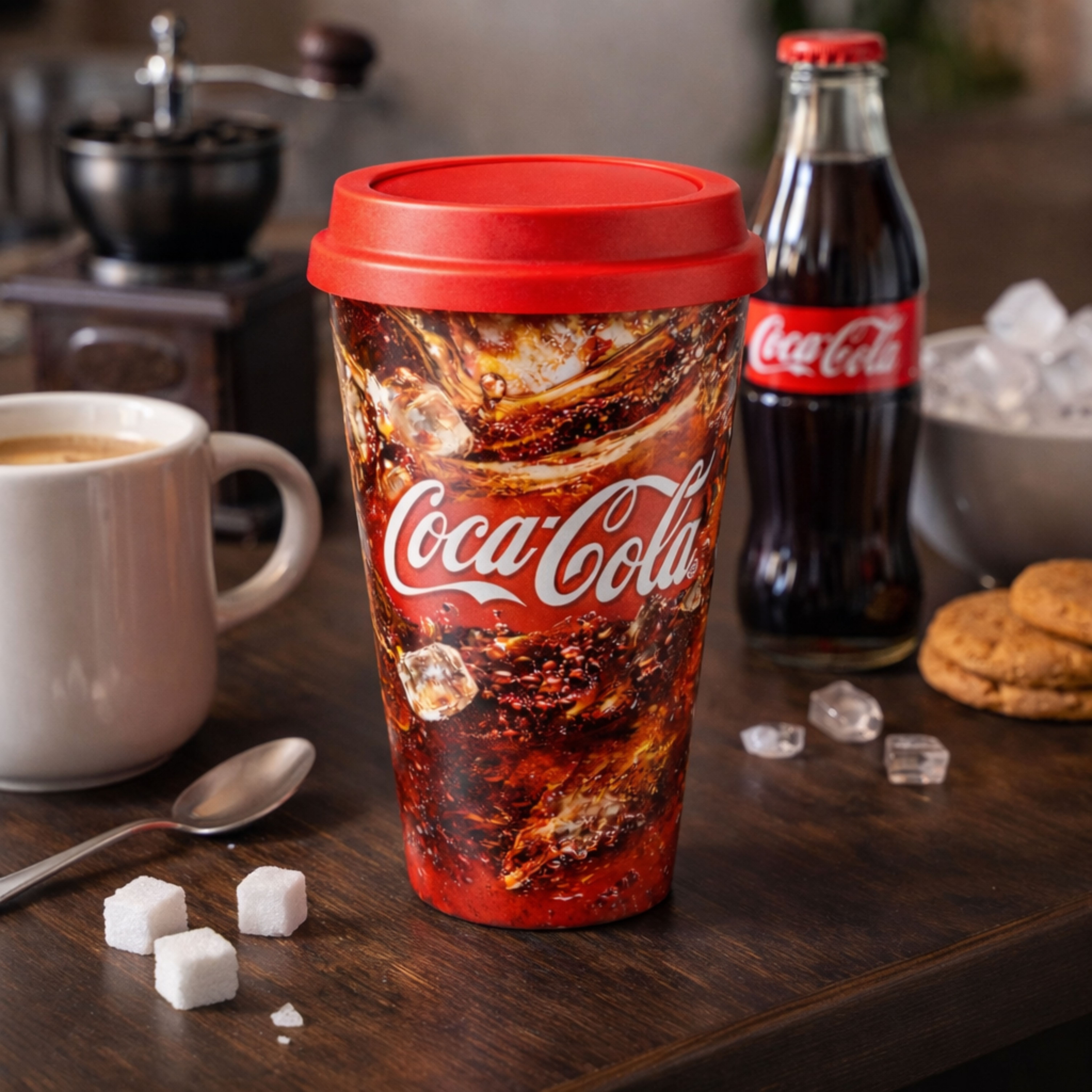 Copo Plástico In Mold Label com Tampa de Café 450ml