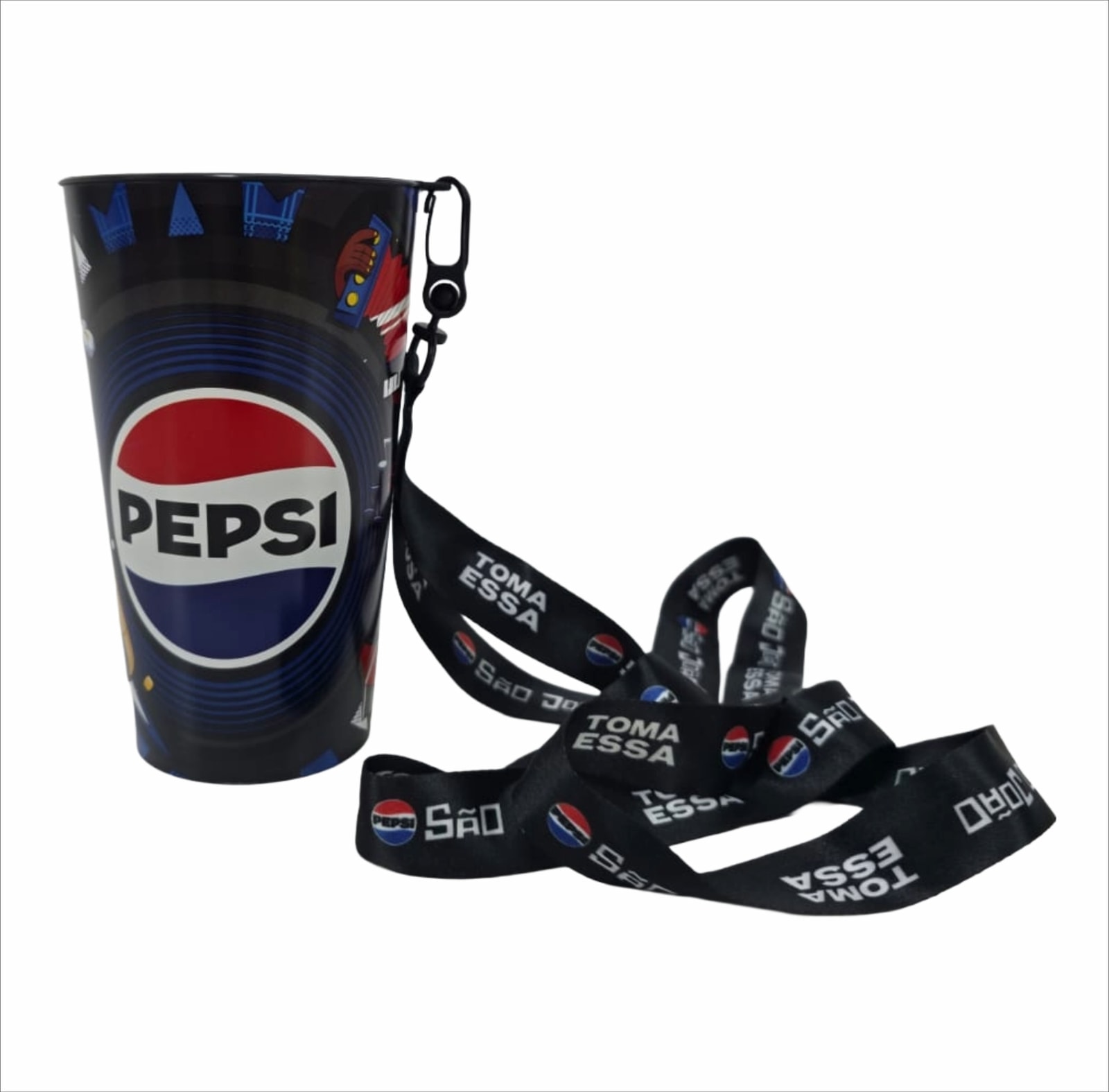 Copo Plástico In Mold Label com Alça para Cordão 550ml - segunda imagem