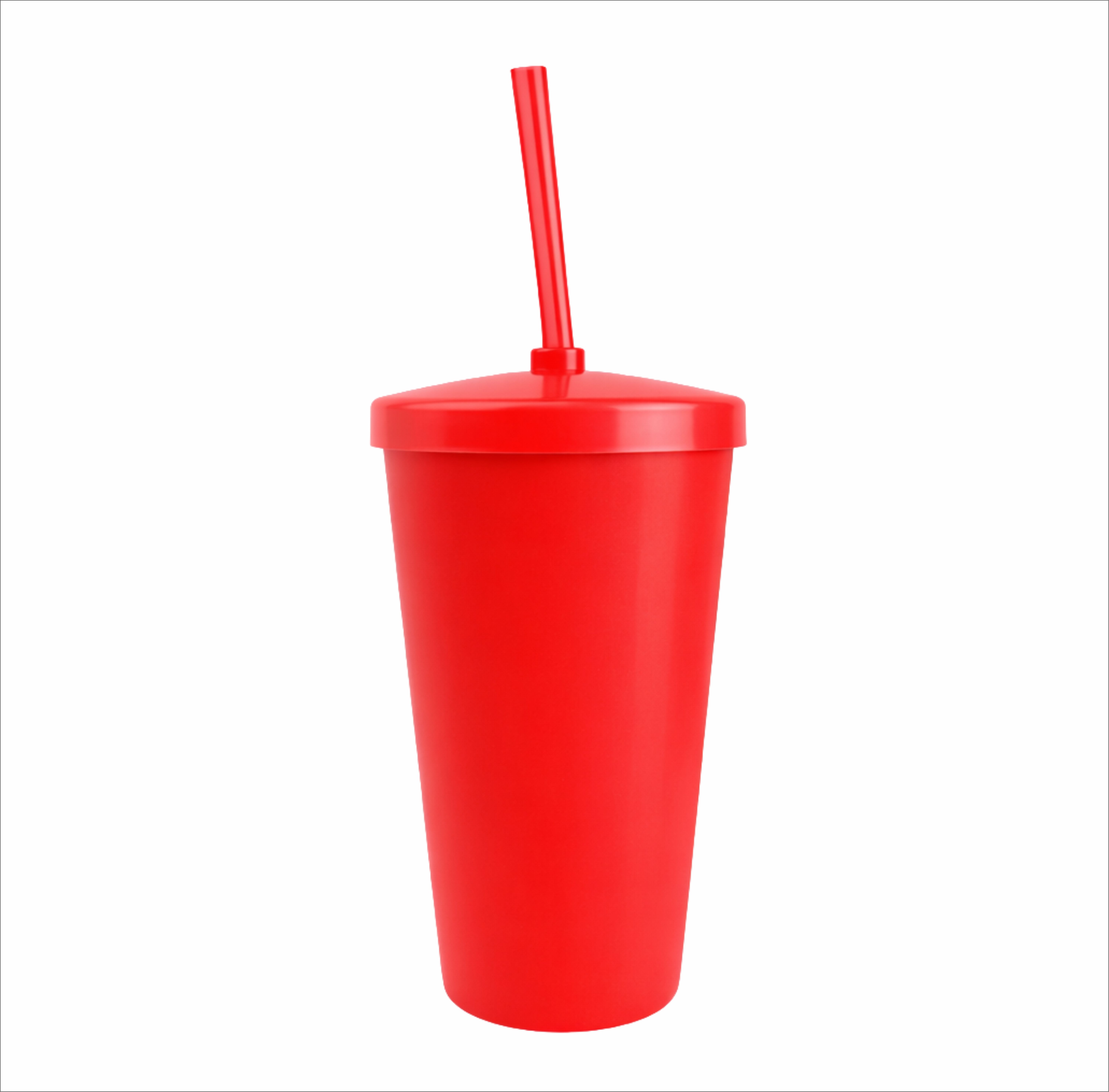Copo Plástico com Tampa e Canudo 550ml - segunda imagem