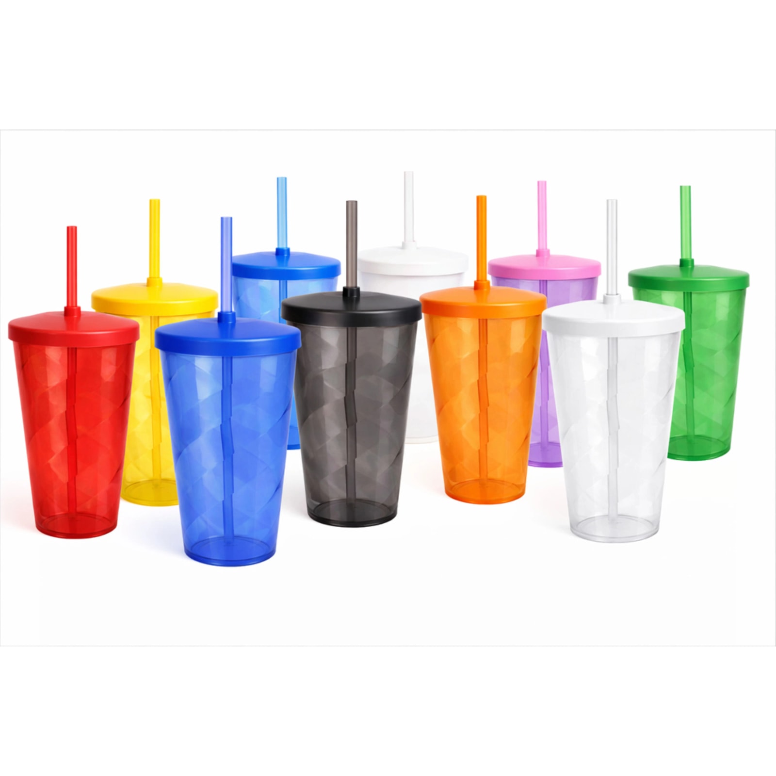 Copo Espiral com Tampa e Canudo 750ml
