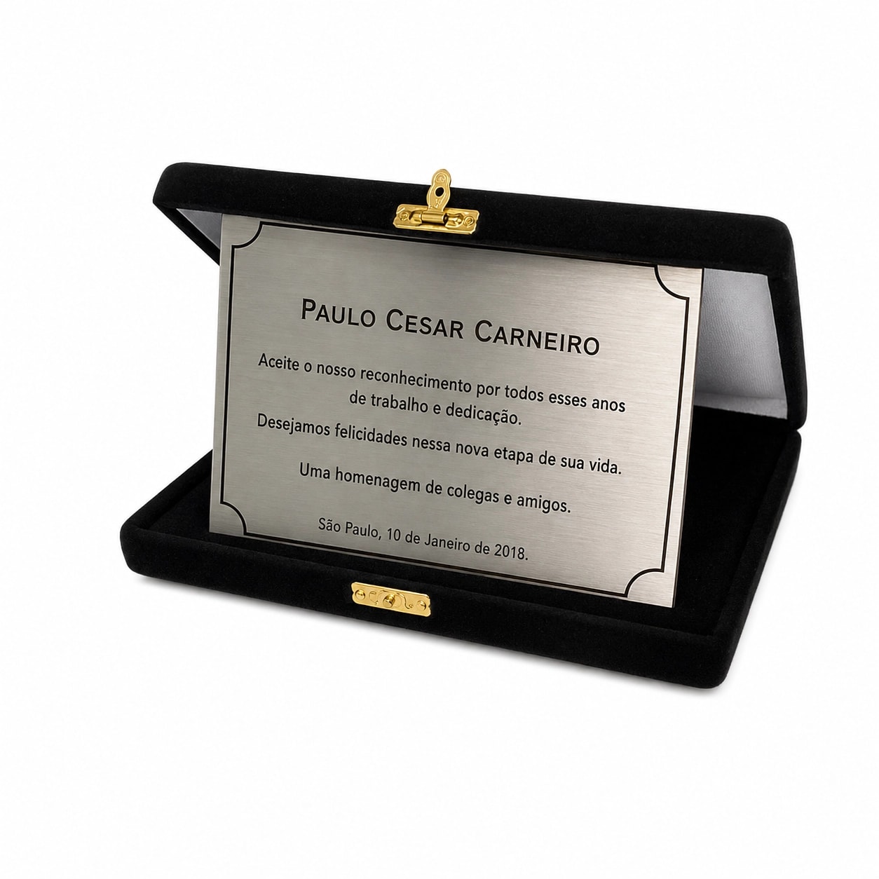 Placa de Homenagem 10x15 com Estojo