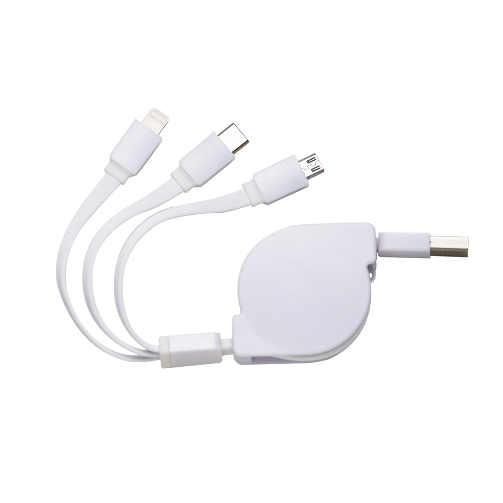 CABO USB RETRATIL C/ 3 PONTAS